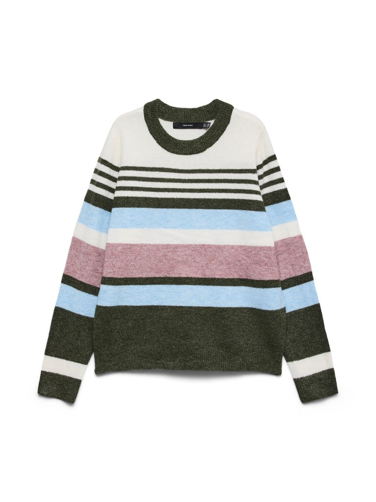 Vero Moda Plaza LS Block Pullover | Forest