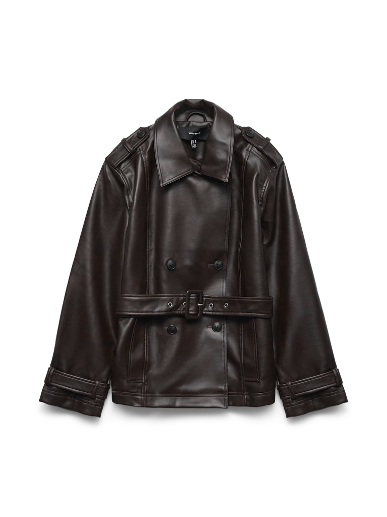 Vero Moda Gabby Short Coated Jacket | Chocolate
