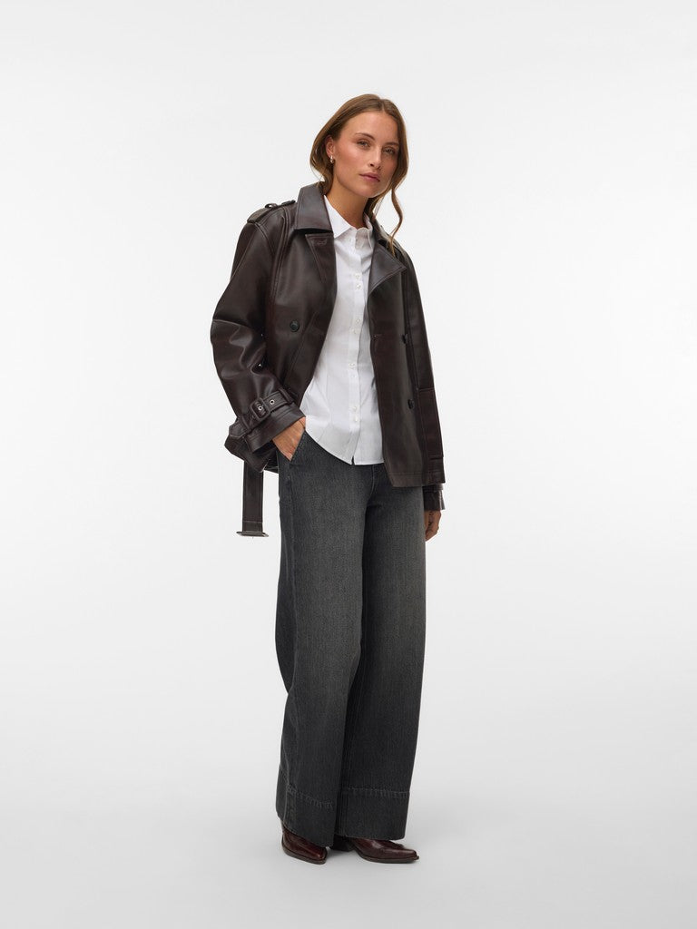 Vero Moda Gabby Short Coated Jacket | Chocolate