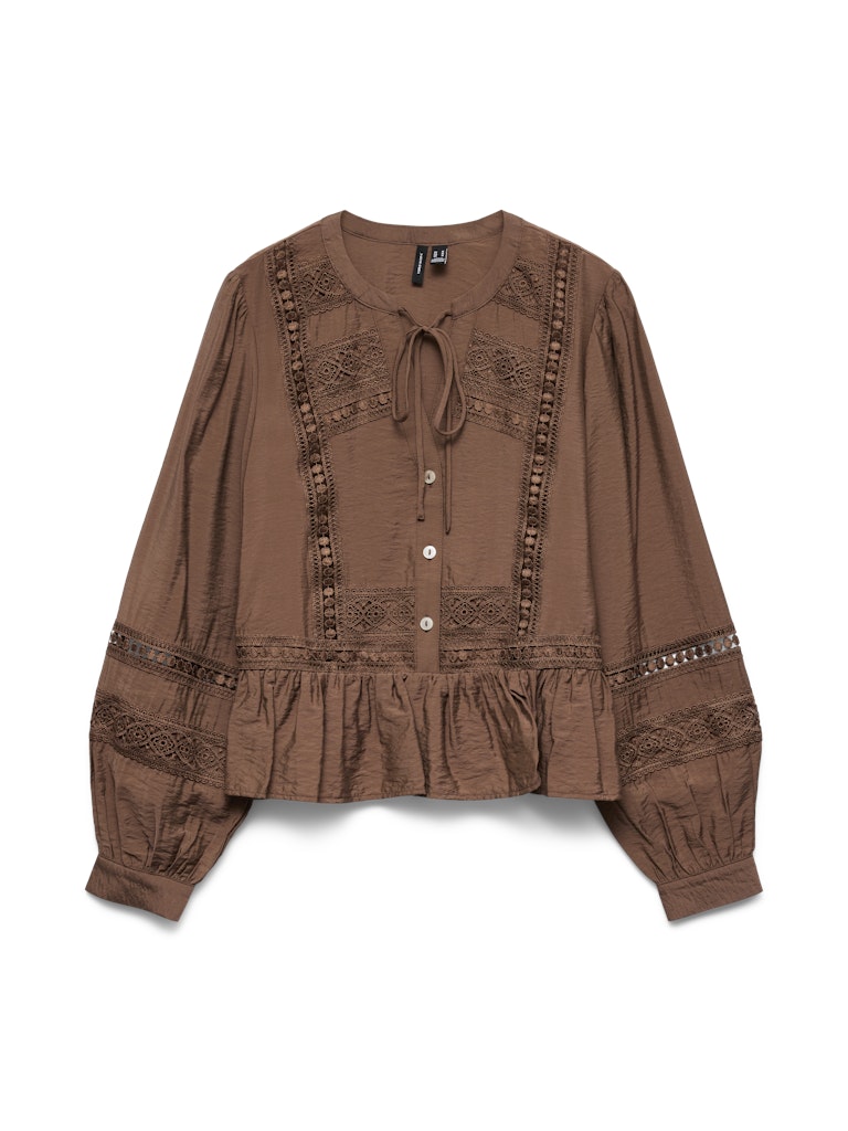 Vero Moda Jules LS Tape Top | Cocoa