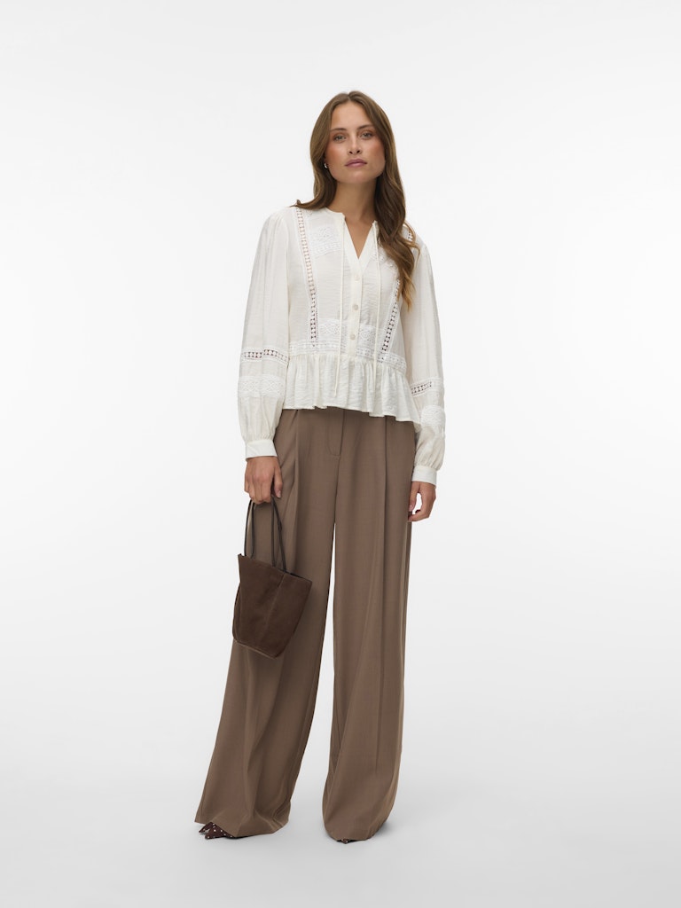 Vero Moda Jules LS Tape Top | Snow White