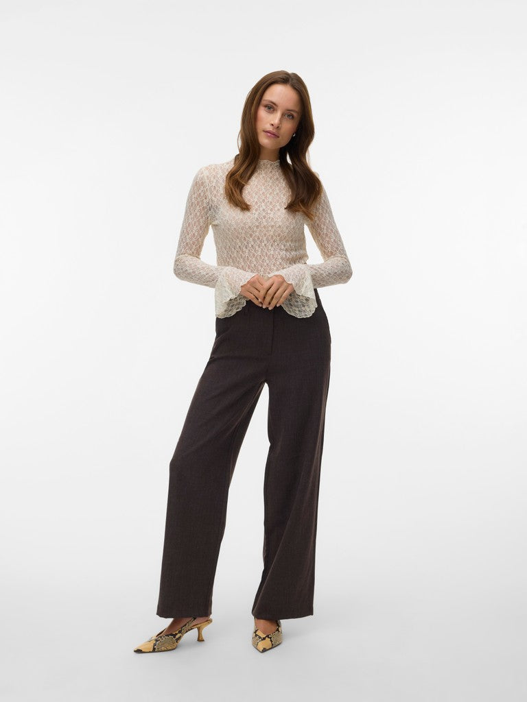 Vero Moda Bestie HW Wide Pant | Chocolate