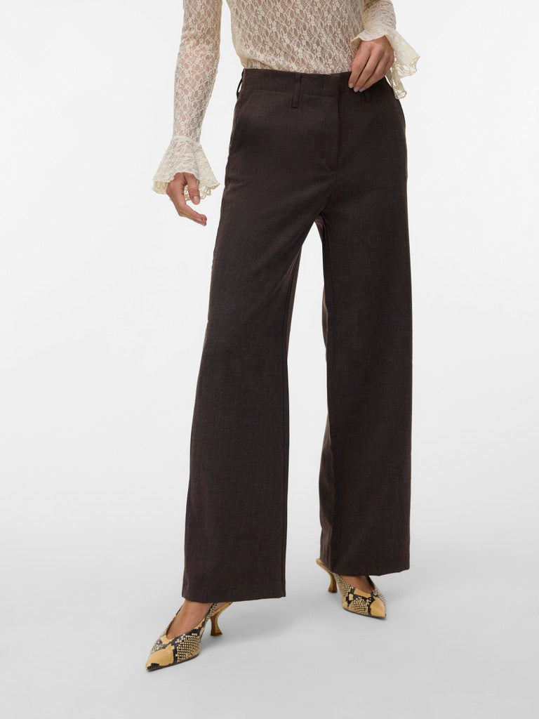 Vero Moda Bestie HW Wide Pant | Chocolate