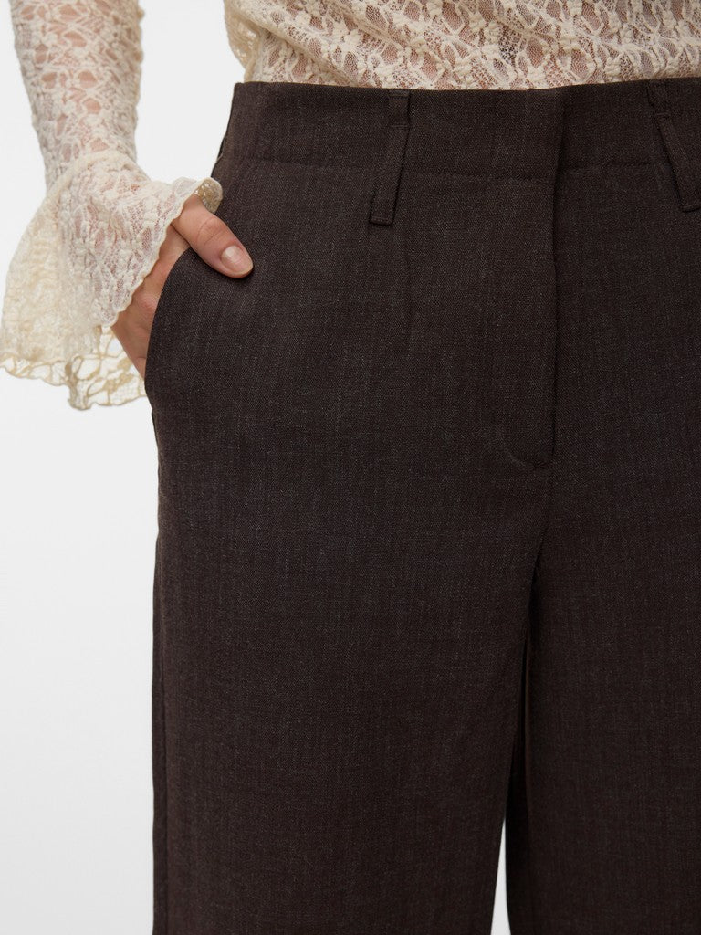 Vero Moda Bestie HW Wide Pant | Chocolate