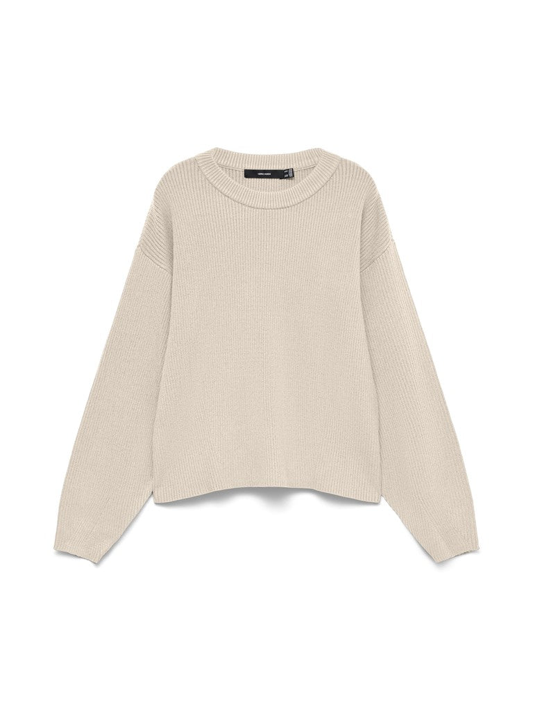 Vero Moda Gold Lux Rib LS O-Neck Pullover | Birch