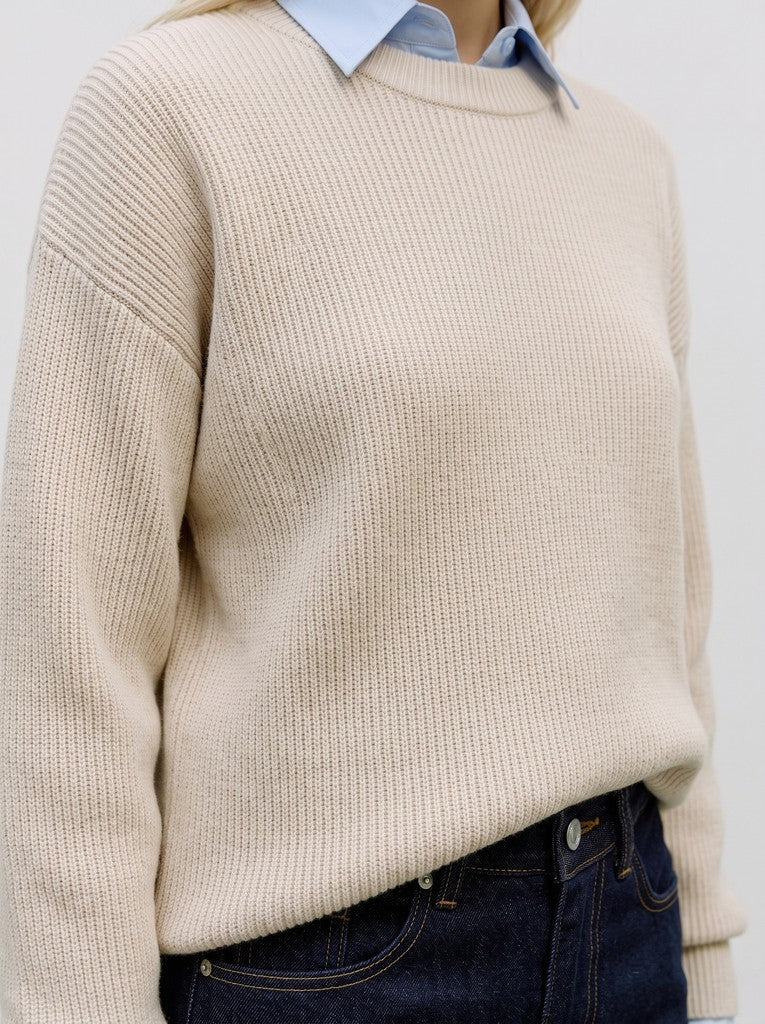 Vero Moda Gold Lux Rib LS O-Neck Pullover | Birch