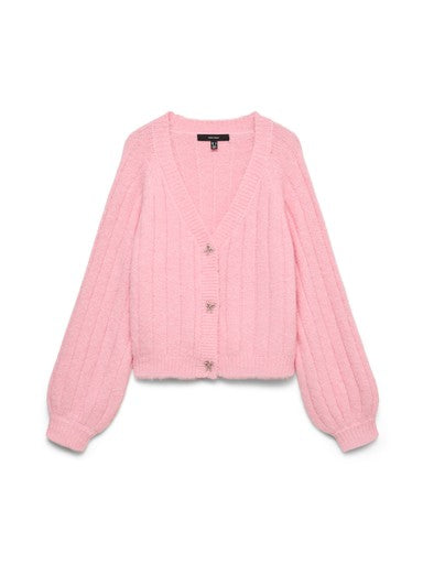 Vero Moda Sally Long Sleeve V-Neck Cardigan | Pink 10350372