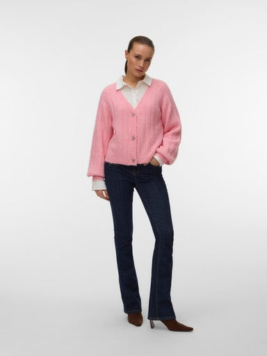 Vero Moda Sally Long Sleeve V-Neck Cardigan | Pink 10350372