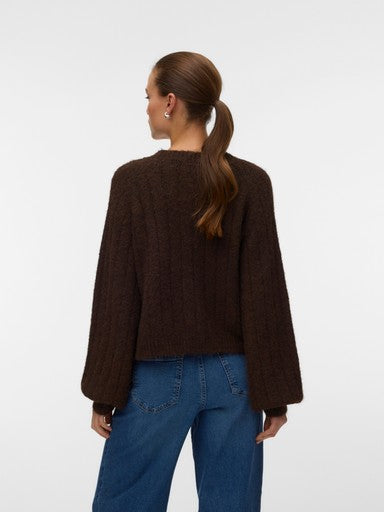 Vero Moda Sally Long Sleeve V-Neck Cardigan | Chocolate 10350372