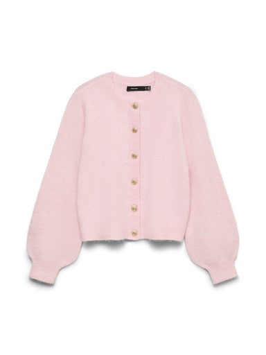 Vero Moda Hazel Long Sleeve Round Neck Cardigan | Pink 10348408