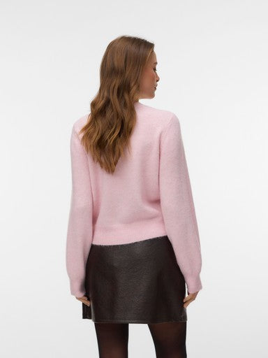 Vero Moda Hazel Long Sleeve Round Neck Cardigan | Pink 10348408