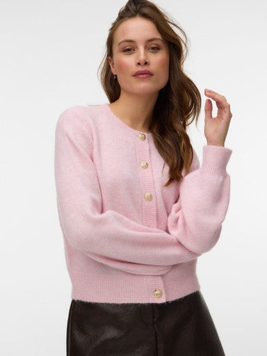 Vero Moda Hazel Long Sleeve Round Neck Cardigan | Pink 10348408