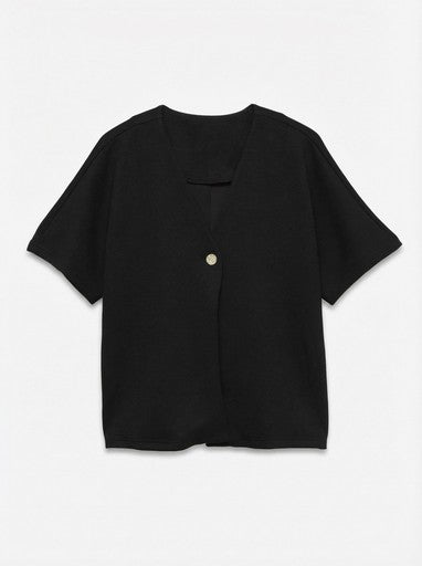Vero Moda Hali Capsleeve Button Top | Black 10352159