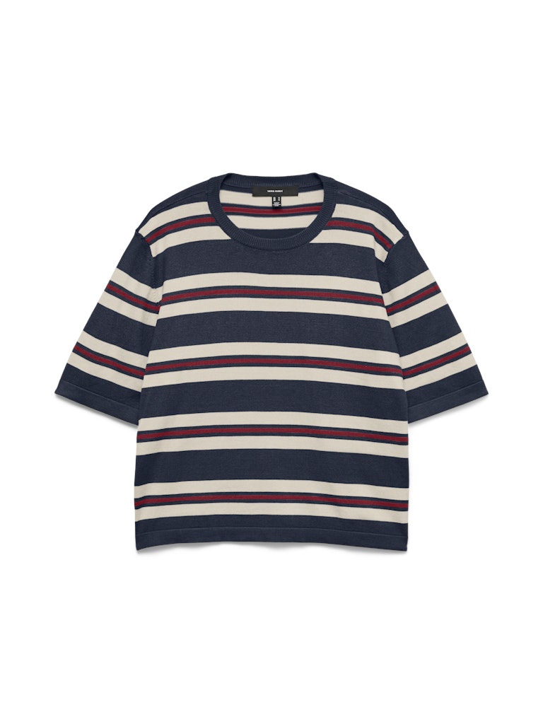 Vero Moda Silje 2/4 Oversized Round Neck Knitted Pullover | Navy