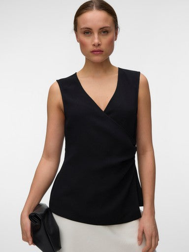 Vero Moda Nina sleeveless Wrap Vest | Black 10352235