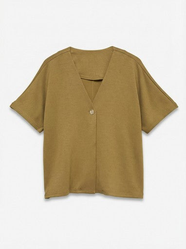 Vero Moda Hali Capsleeve Button Top | Pumpkin 10352159