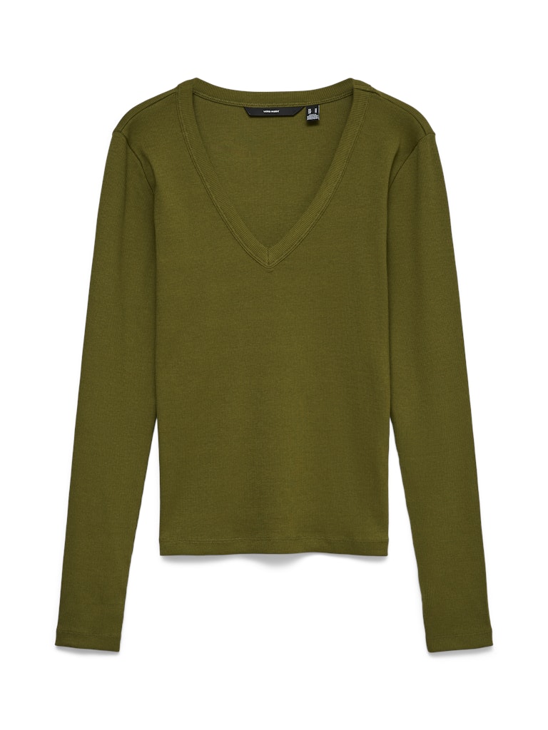 Vero Moda Chloe V-Neck Long Sleeve Top | Green
