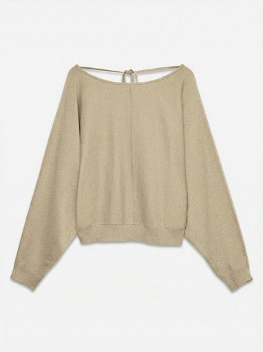 Vero Moda Happy Glitter Bat Sleeve Boat Neck Pullover | Tan 10349909