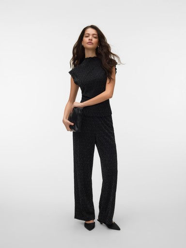 Vero Moda Kali Cap Sleeve Mock Neck Top | Black 10353044