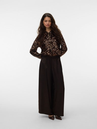 Vero Moda Sequined Bomber Jacket | Chocolate 10352982