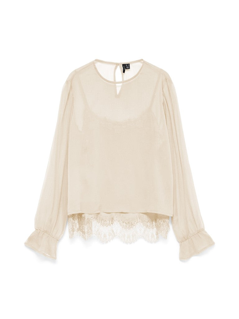 Vero Moda Lalie LS Lace Top | Birch