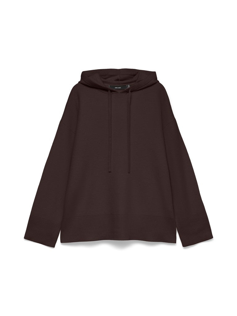 Vero Moda Gold Lux LS Hoodie Pullover | Chocolate