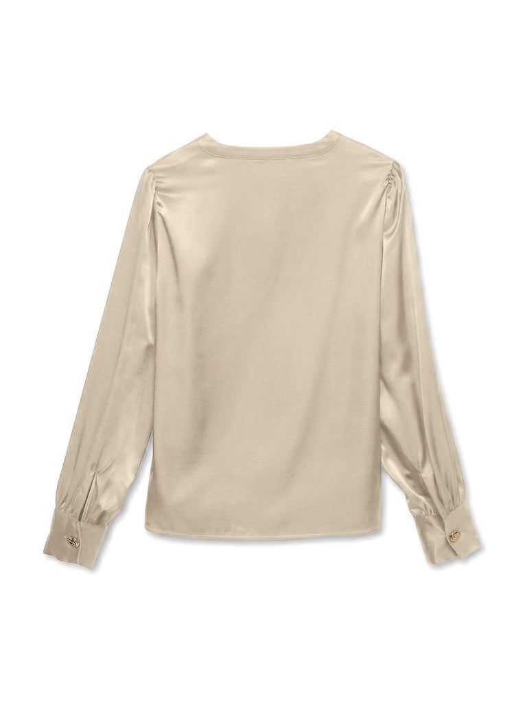 Vero Moda Charm L/S V-Neck Detail Blouse | Grey