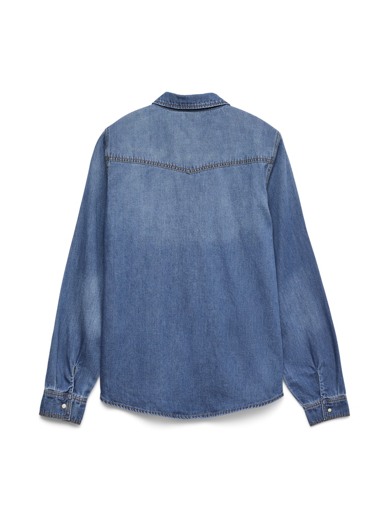 Vero Moda Maria LS Denim Slim Shirt | Med Blue