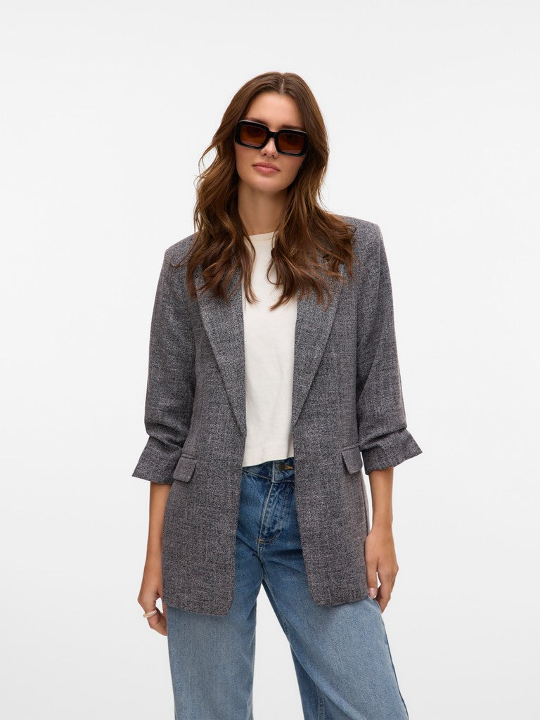 Vero Moda Frida 3/4 Regular Blazer | Black /white