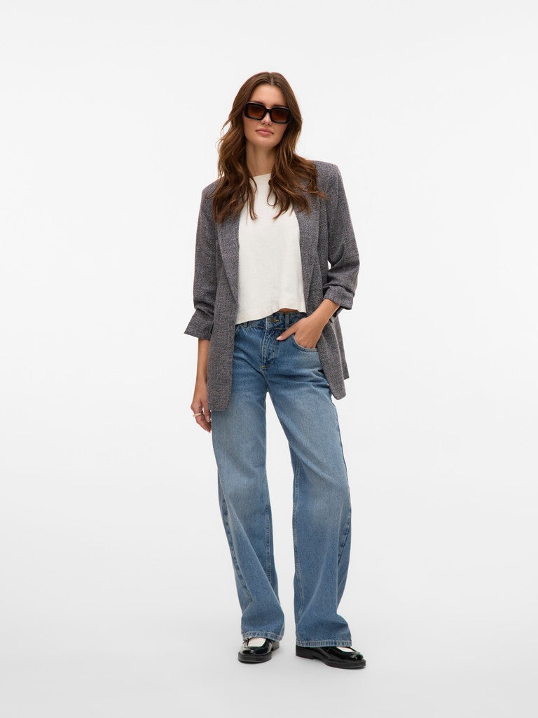 Vero Moda Frida 3/4 Regular Blazer | Black /white