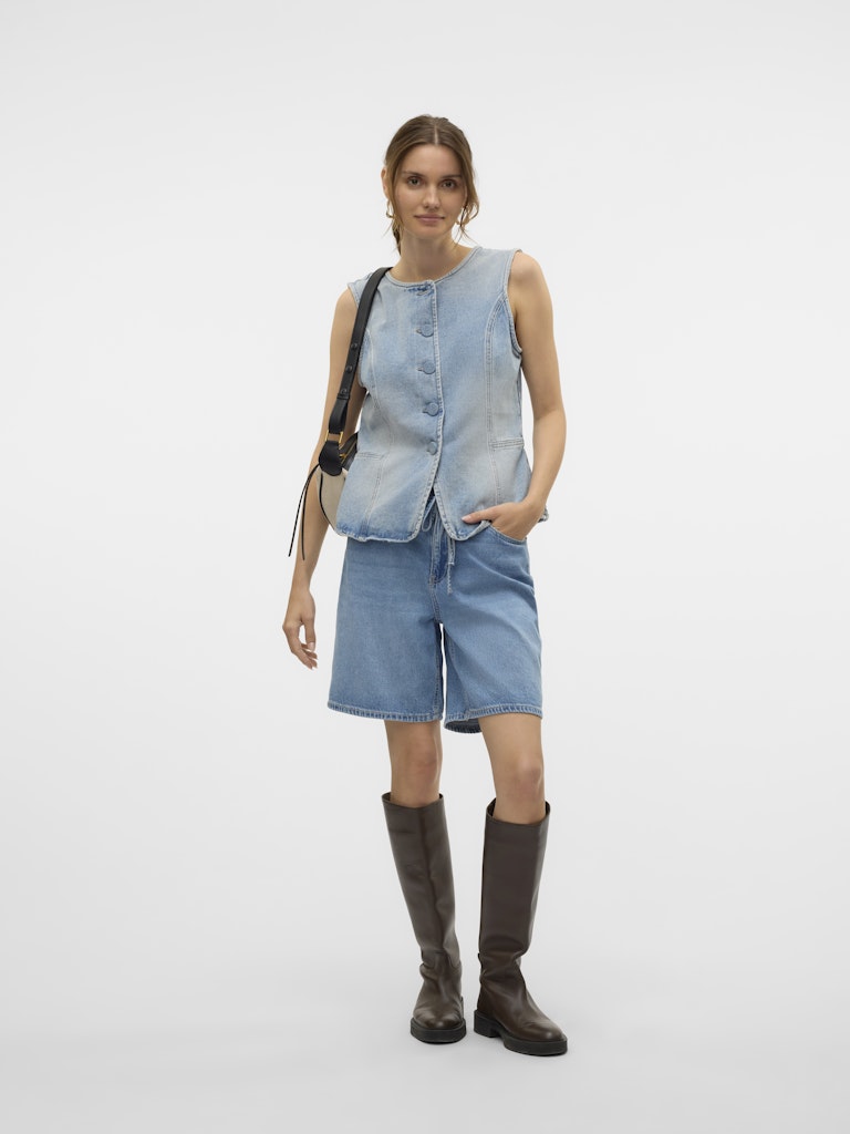 Vero Moda Villa Mr Bermuda Denim Shorts | Light Blue