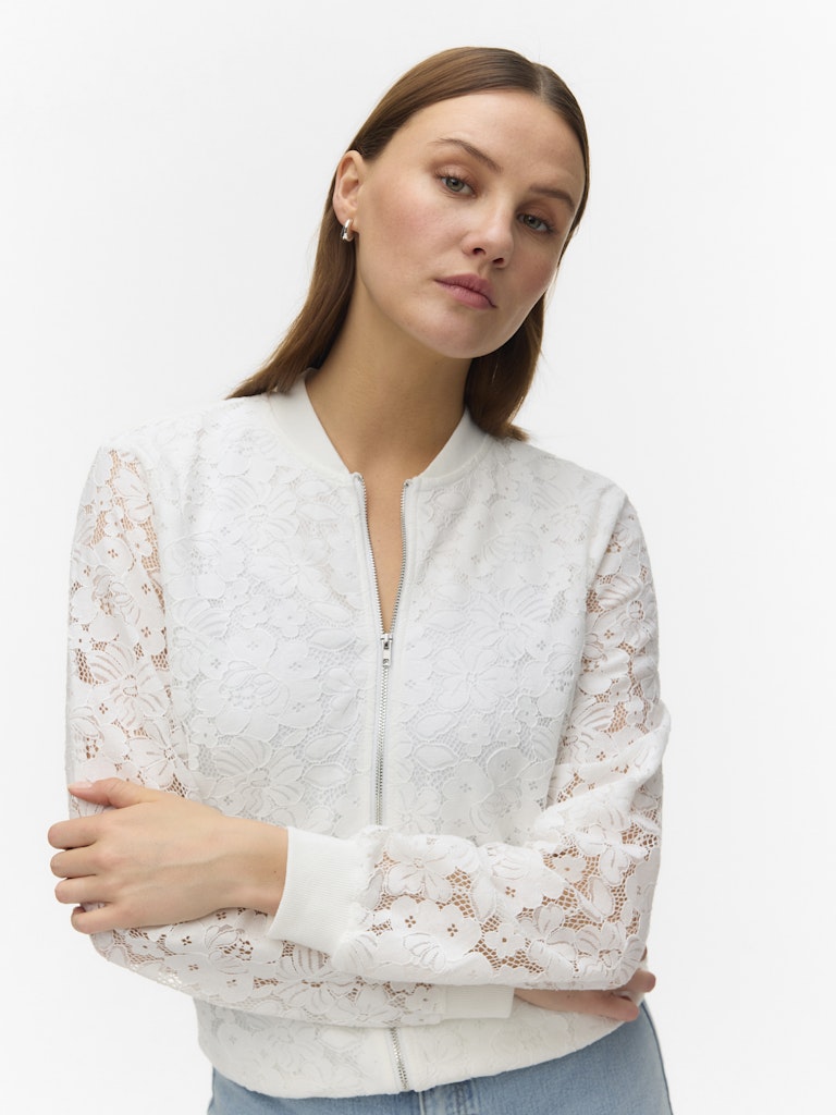 Vero Moda Honey Lace Bomber Jacket | Snow White