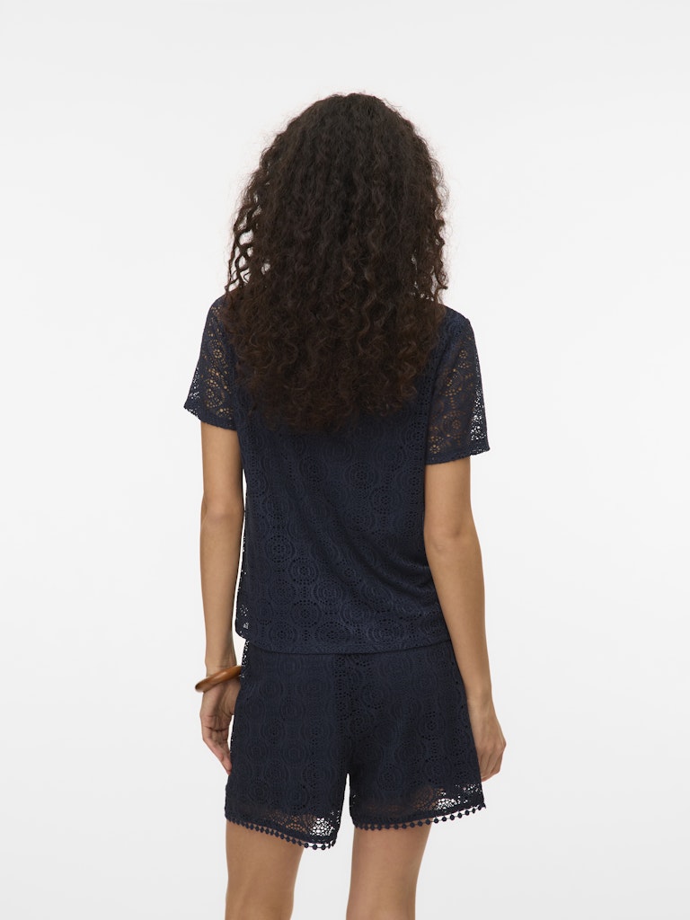 Vero Moda Maya SS V Neck Top| Navy