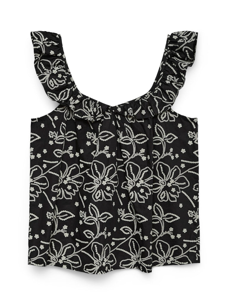 Vero Moda Sashi SL Top | Black Print