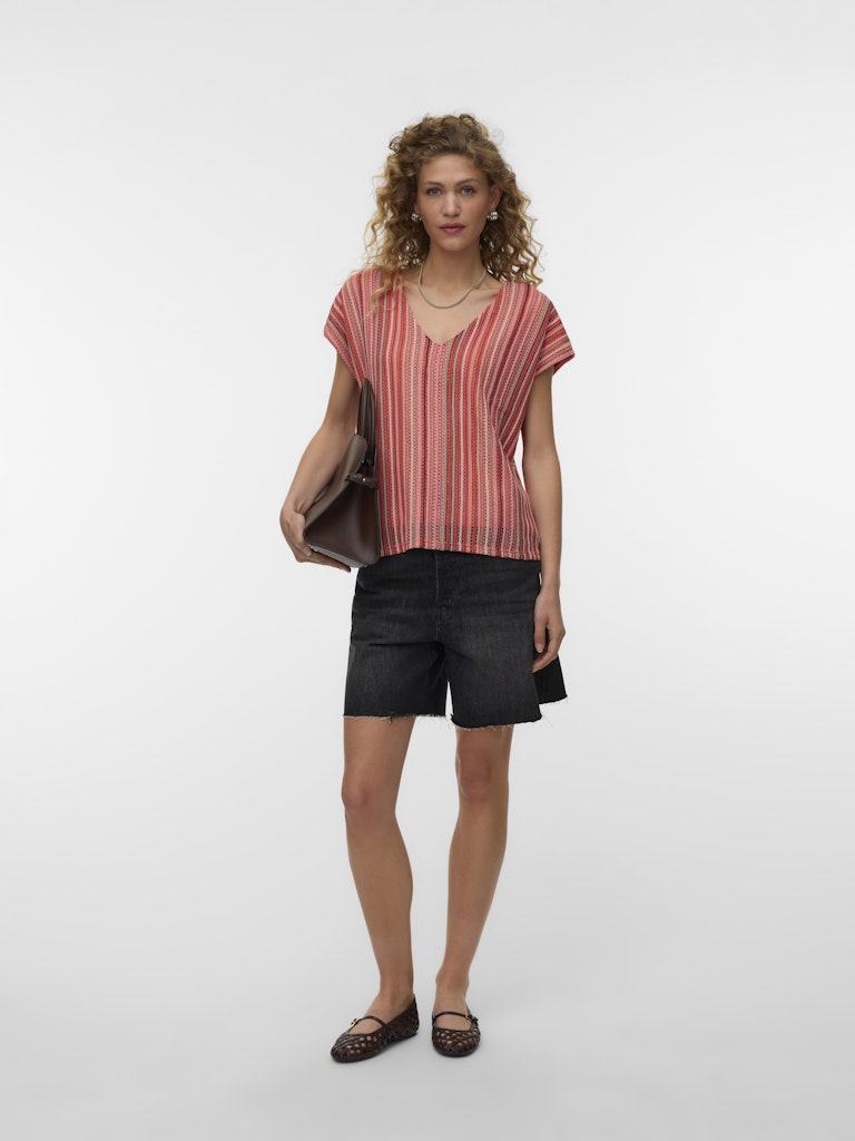 Vero Moda Demi V-Neck Batwing T-Shirt | Coral