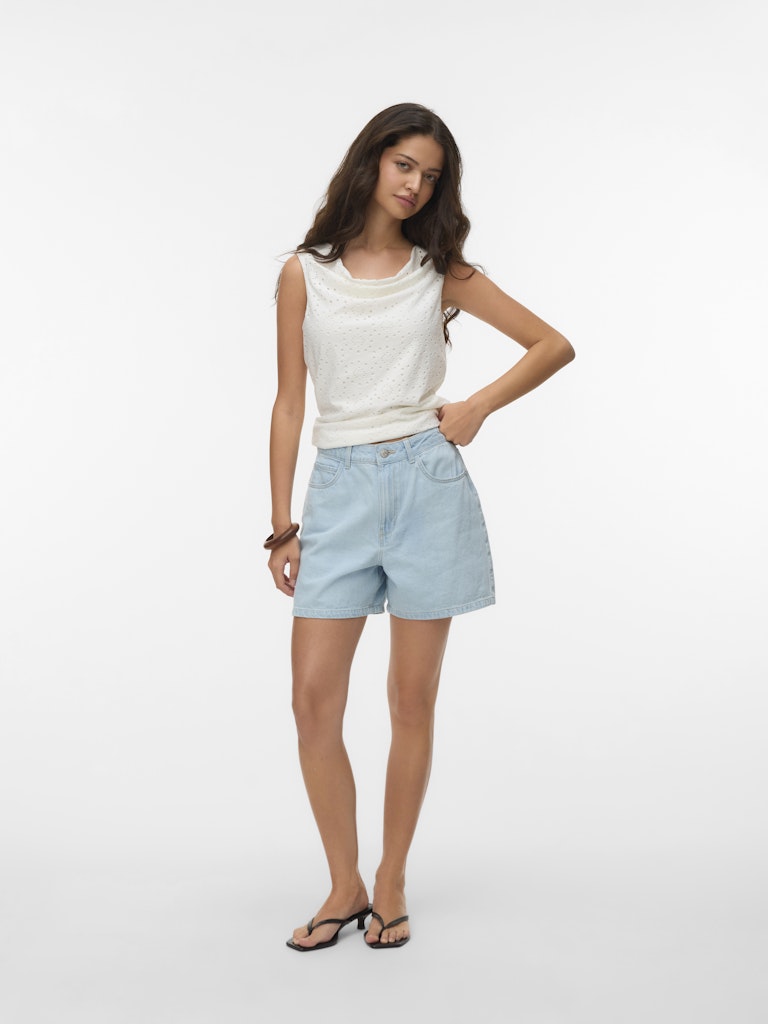 Vero Moda Kirsa Molly High Rise Denim Shorts | Light Blue