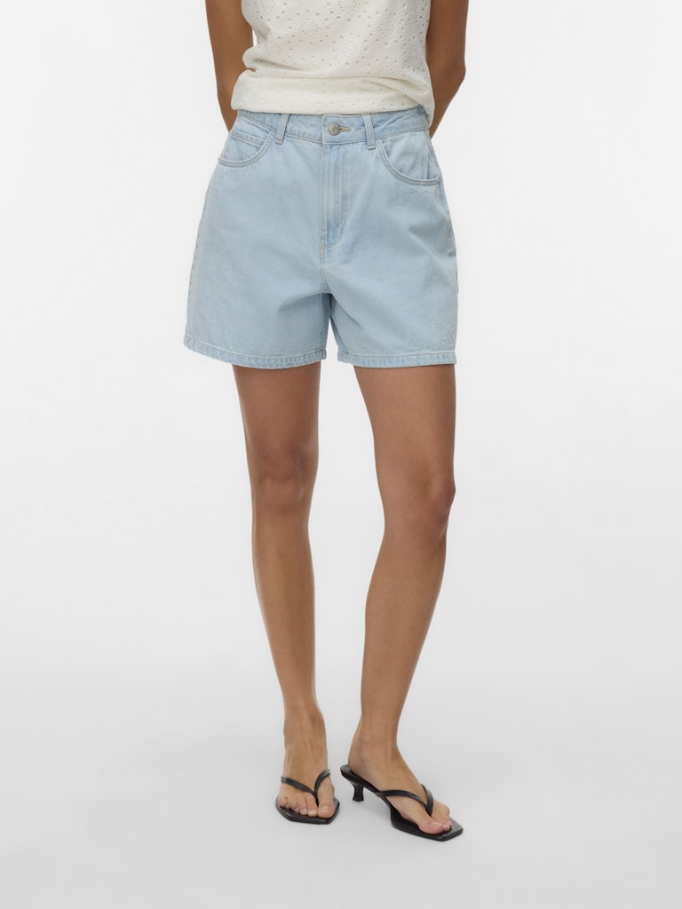 Vero Moda Kirsa Molly High Rise Denim Shorts | Light Blue