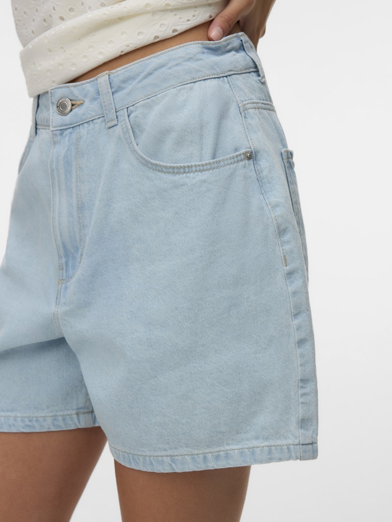 Vero Moda Kirsa Molly High Rise Denim Shorts | Light Blue