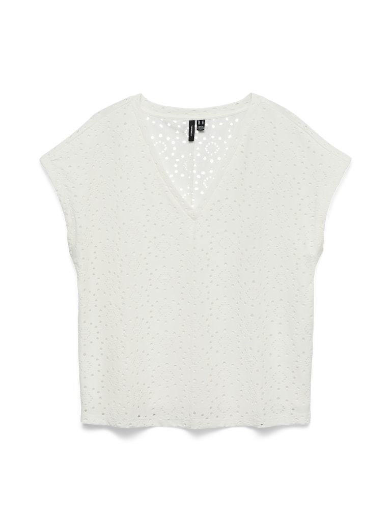 Vero Moda Tassa Liv SS V-Neck Top | White