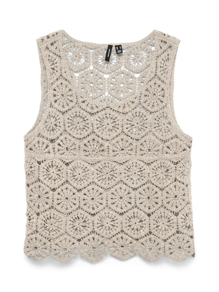 Vero Moda Elsa SL Crop Top | Oatmeal