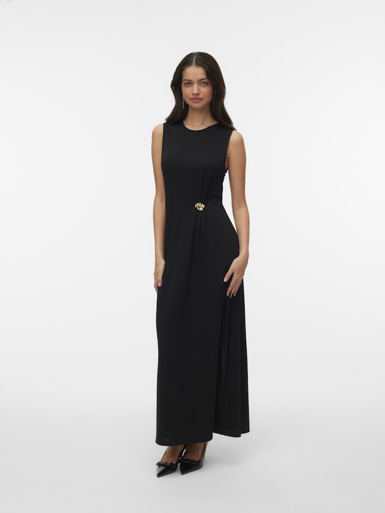 Vero Moda Vira SL O-Neck Ankle Dress| Black