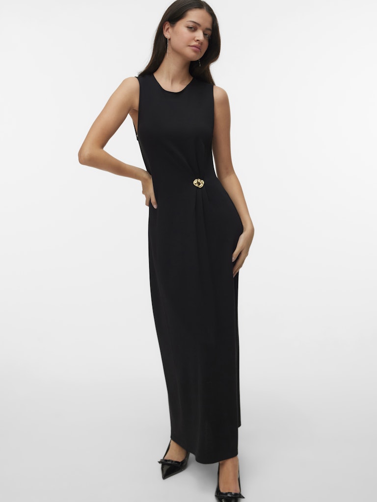 Vero Moda Vira SL O-Neck Ankle Dress| Black