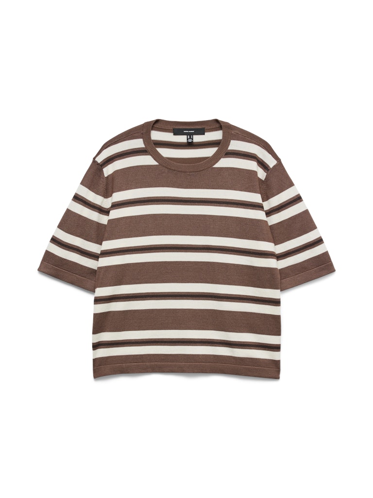 Vero Moda Silje 2/4 Oversized Round Neck Knitted Pullover | Cocoa