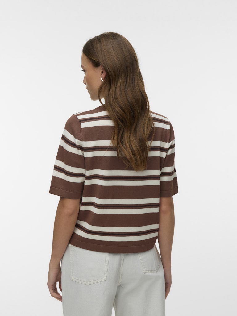 Vero Moda Silje 2/4 Oversized Round Neck Knitted Pullover | Cocoa