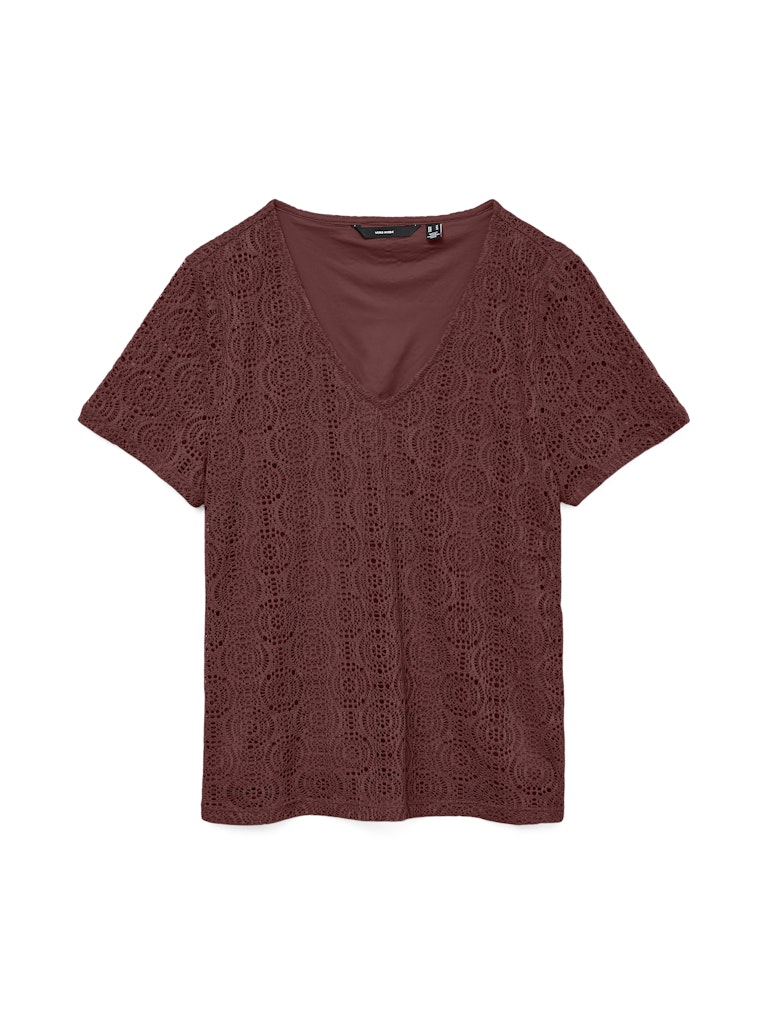 Vero Moda Maya SS V Neck Top| Brown