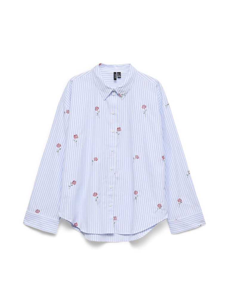 Vero Moda Tira Long Sleeve Woven Shirt | White/blue