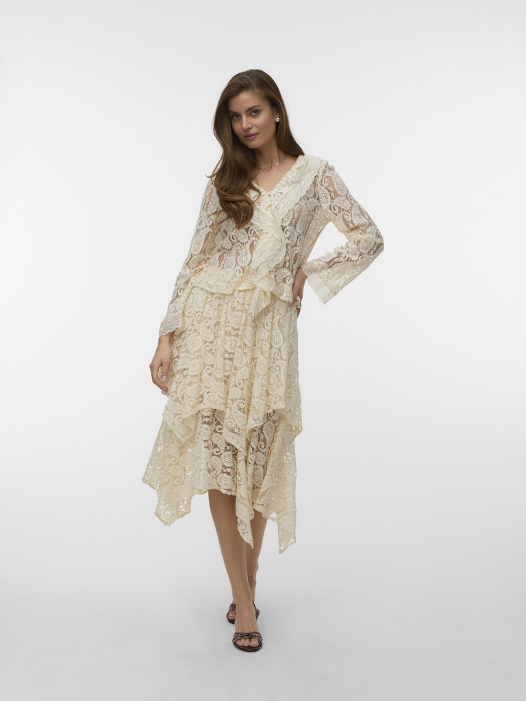 Vero Moda Sally Lace LS V-Neck Blouse| Birch