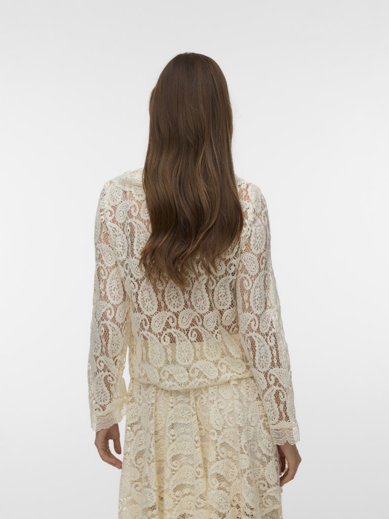 Vero Moda Sally Lace LS V-Neck Blouse| Birch