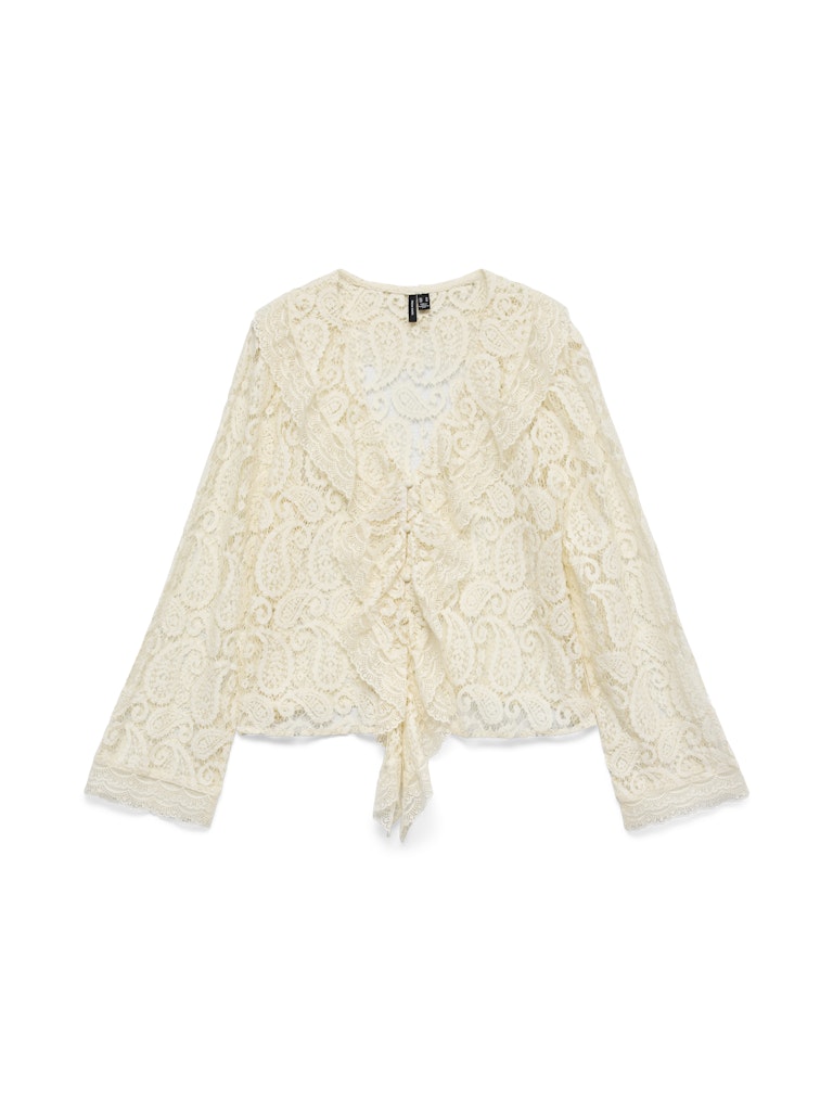 Vero Moda Sally Lace LS V-Neck Blouse| Birch