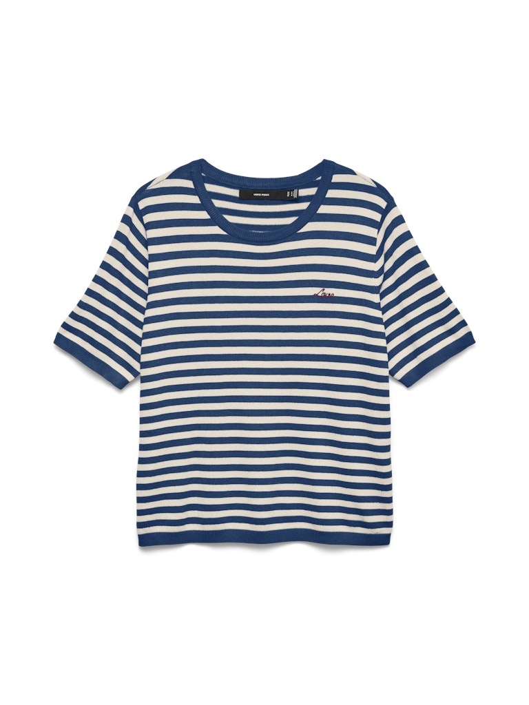 Vero Moda Carmelia New SS O-Neck Pullover | Navy